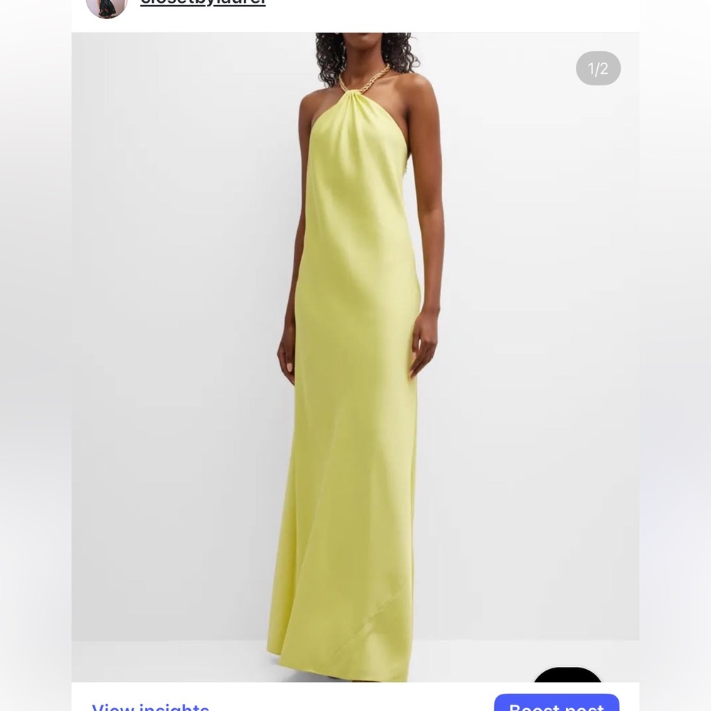 Elegant Yellow Sleeveless Gown